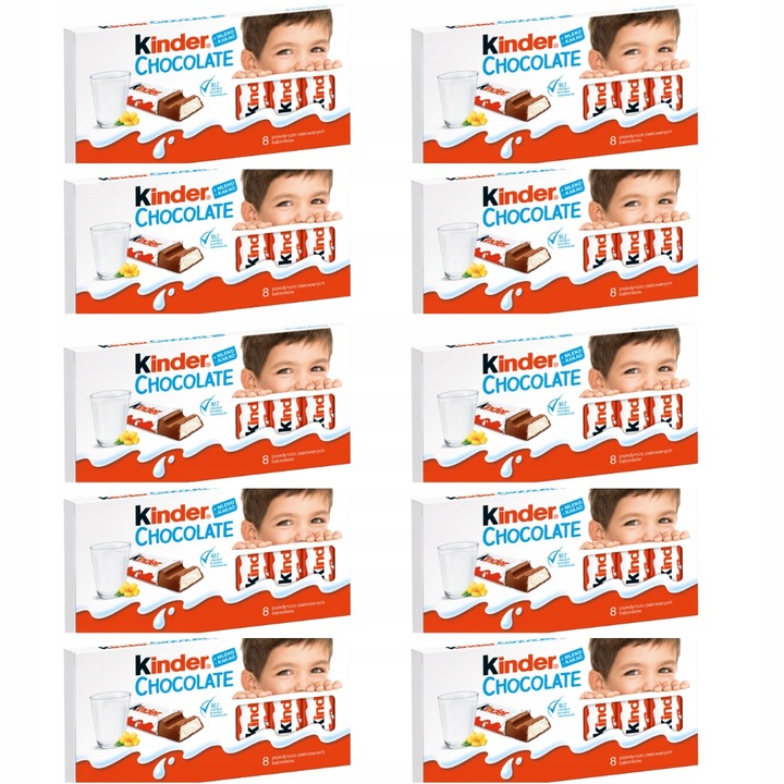 CZEKOLADA FERRERO KINDER CHOCOLATE 100G 10 Opakowań