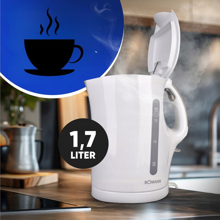 CZAJNIK ELEKTRYCZNY BEZPRZEWODOWY 1,7 L BOMANN WK 6079 CB (BIAŁY)