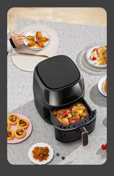 FRYTKOWNICA BEZTŁUSZCZOWA AIR FRYER LINBOX CZARNA