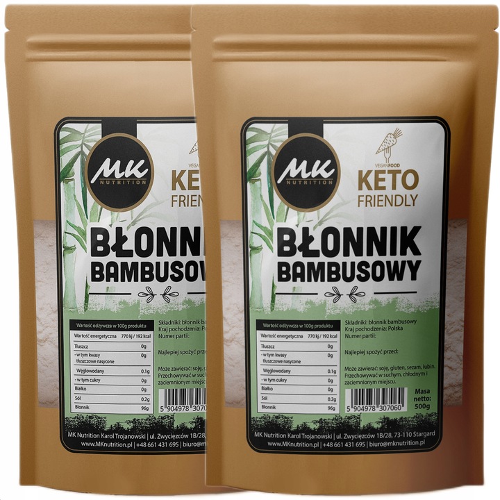 Błonnik bambusowy KETO Mąka bambusowa 1000g BF90 do wypieków low carb 1kg
