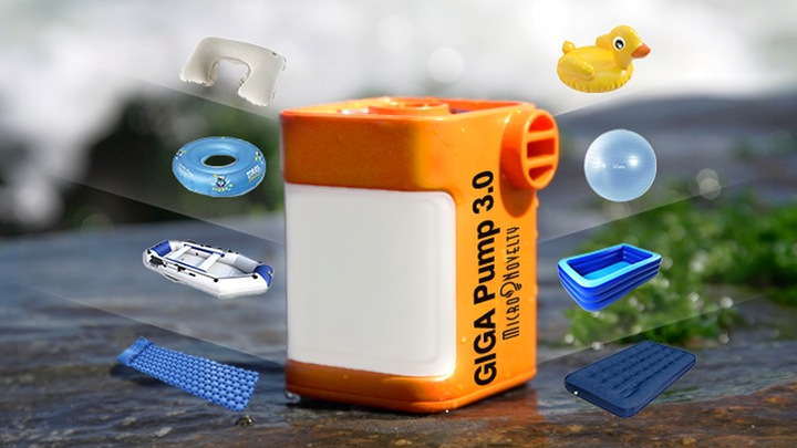 GIGA PUMP 3.0 POMPKA DO MATERCA Z LAMPKĄ 3W1 USB-C do zabawek dmuchanych