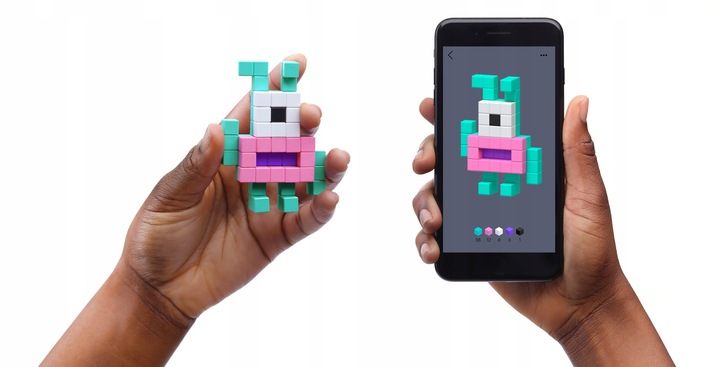 KLOCKI MAGNETYCZNE PIXIO 16 ELEMENTÓW WHITE COLOR