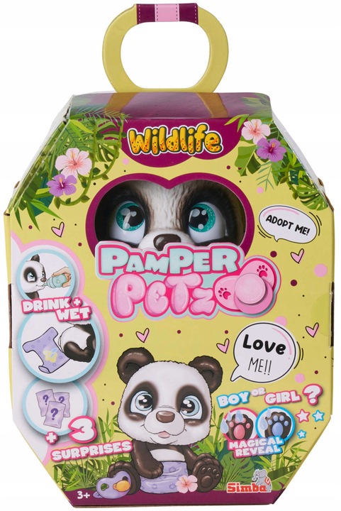 PAMPER PETZ INTERAKTYWNA PANDA PIJE SIKA 20 CM PIELUSZKOWY GANG SMOCZEK AKC