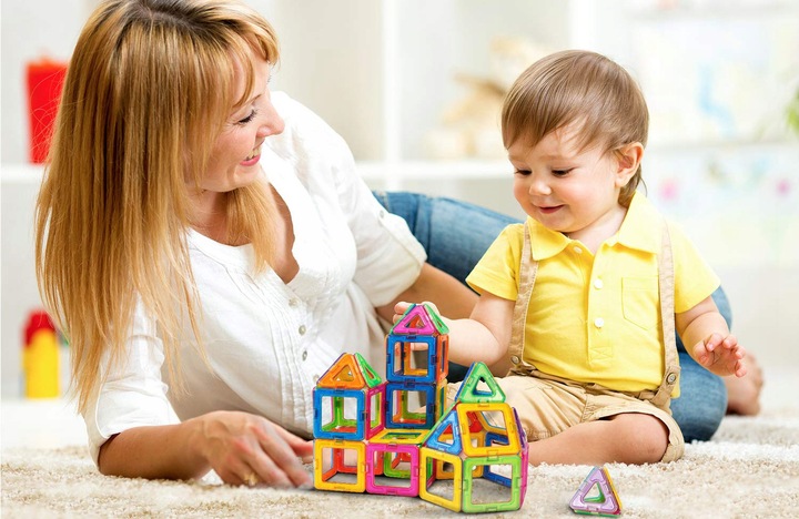 DUŻE KLOCKI MAGNETYCZNE KONSTRUKCYJNE 3D PANELE MAGNETIC TILES 106 elem. A