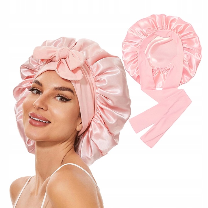 Jedwabny Czepek Do Spania Satynowy czepek na włosy do spania z opaską