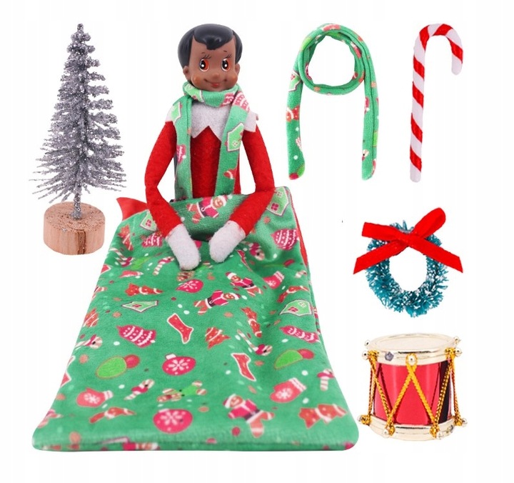 ZESTAW UBRANKA I AKCESORIA DLA ELFA PSOTNIKA ELF ON THE SHELF HAMAK KOCYK