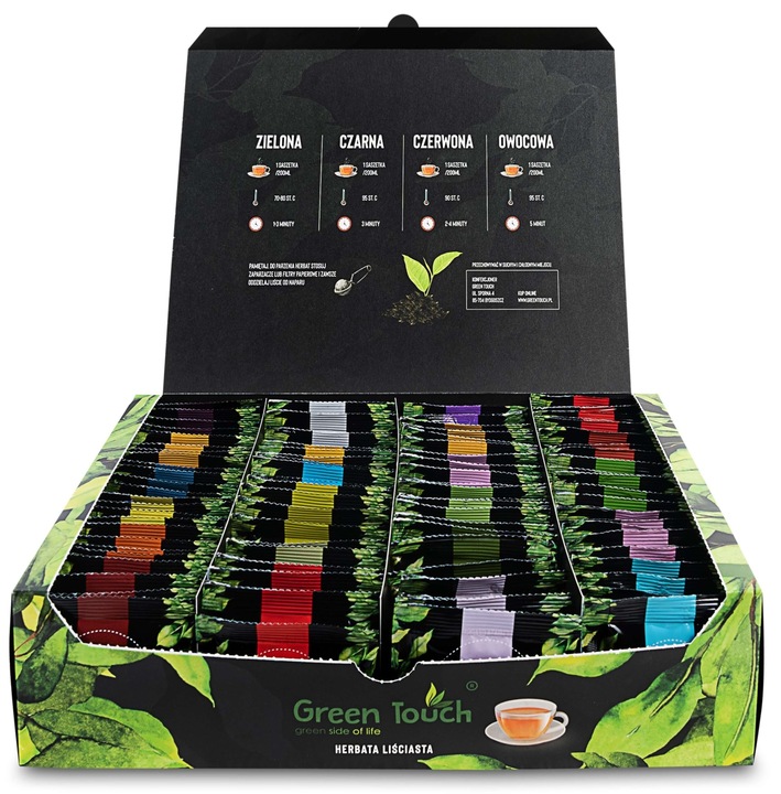 Zestaw herbat 100 saszetek Green Touch liściasta