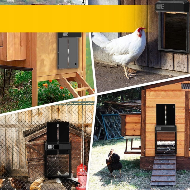 AUTOMATYCZNE DRZWI DO KURNIKA OTWIERANIE DRZWI Z TIMEREM METALOWE CZUJNIK