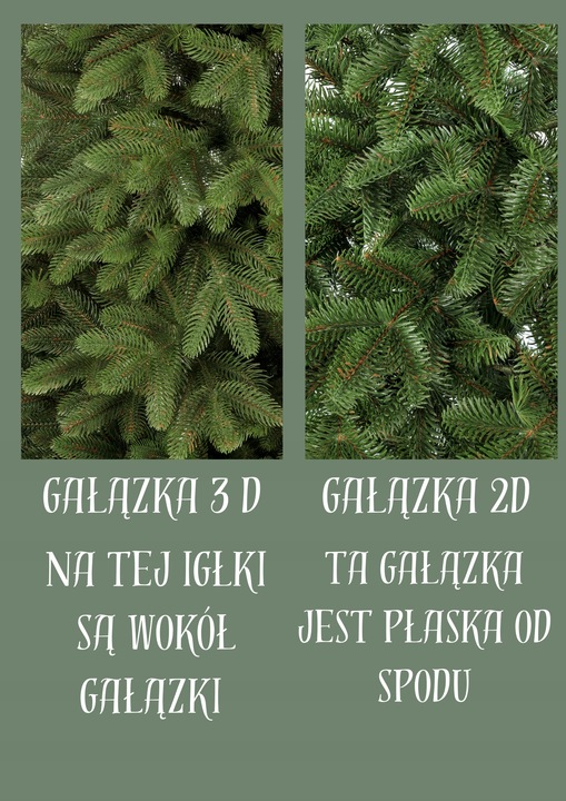 Choinka Ekskluzywna sztuczna Świerk 3D 100% PE 130 cm sylikonowa jak żywa