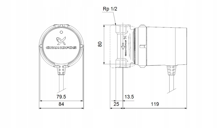 Pompa cyrkulacyjna GRUNDFOS CWU 15-14B COMFORT +teflon