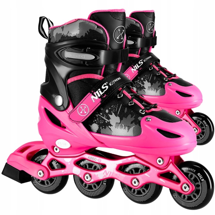 Łyżworolki Rolki Regulowane Rekreacyjne Kauczukowe Kółka Dziewczęce 39-42