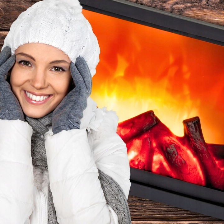 KOMINEK LED LAMPION Z OGNIEM RUCHOMY PŁOMIEŃ ELEKTRYCZNY DEKORACJA ŚWIĘTA