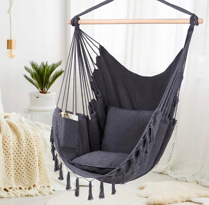 HUŚTAWKA BOHO HAMAK BRAZYLIJSKI OGRODOWY KRZESŁO BRAZYLIJSKIE BUJANY kokon