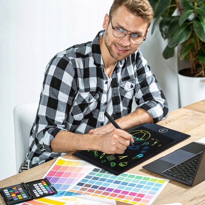 TABLET GRAFICZNY XXL DO RYSOWANIA 12 CALI TABLICA ZNIKOPIS MULTIKOLOR