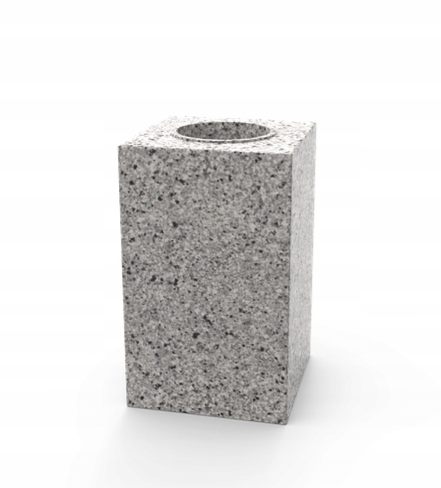 Wazon Granitowy Nagrobny Na Cmentarz Szary 28cm Kwadratowy jak Strzegom