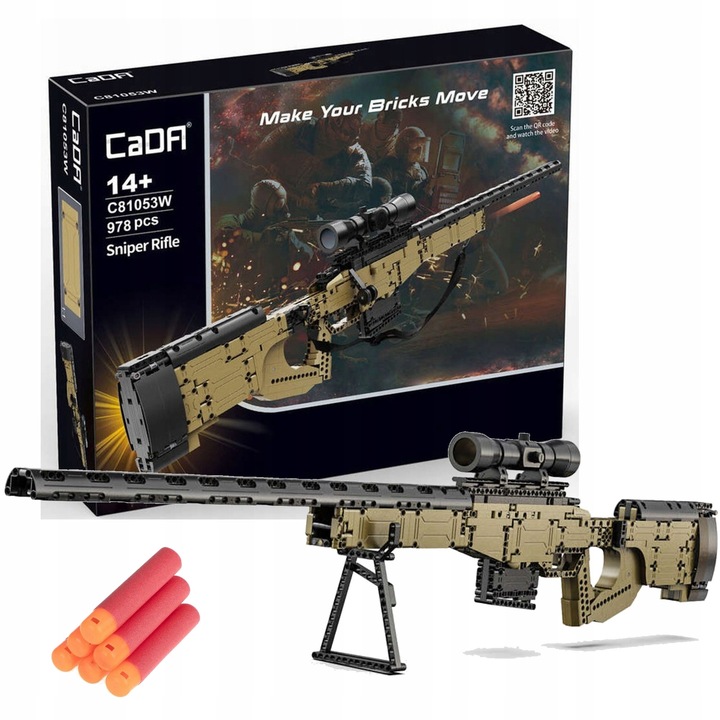 CADA KLOCKI STRZELAJĄCY KARABIN SNAJPERSKI 978 EL. AWP + NABOJE PIANKOWE