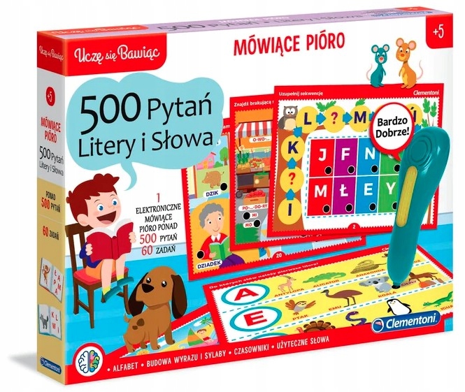 MÓWIĄCE PIÓRO 500 PYTAŃ LITERY I SŁOWA CLEMENTONI