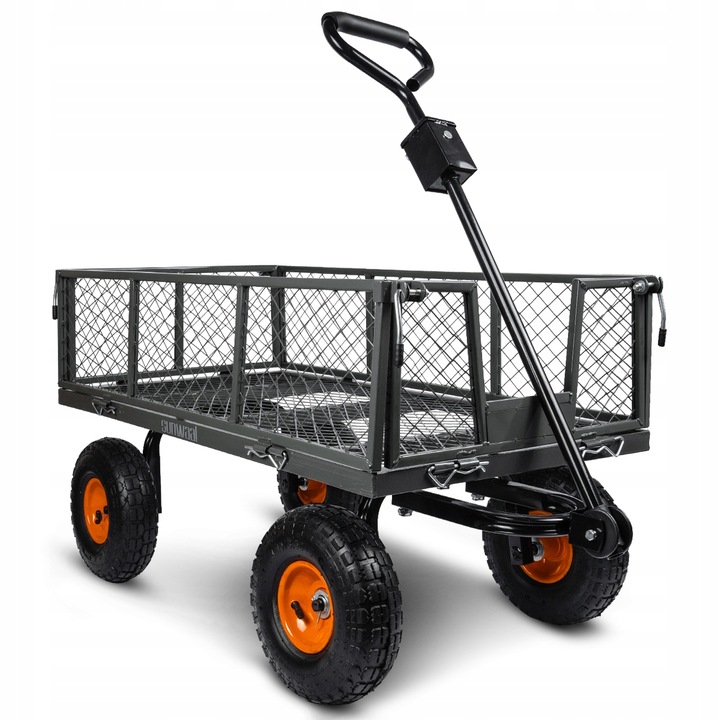 WÓZEK OGRODOWY TRANSPORTOWY PRZYCZEPKA TACZKA KOŁA PLANDEKA DO 400KG 100L