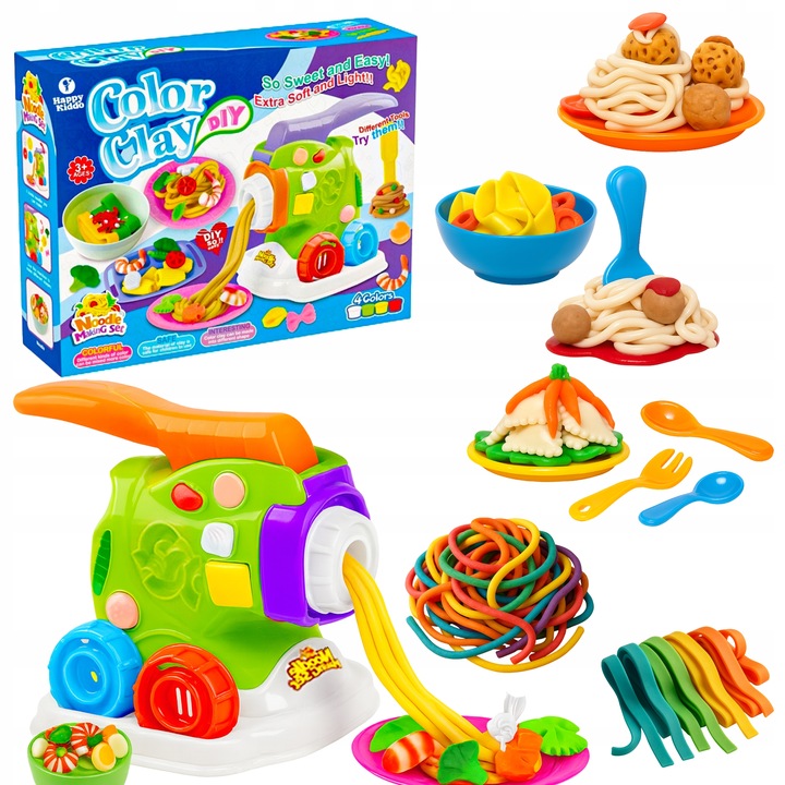 Ciastolina makaron maszynka ciasto masa plastyczna zestaw kreatywny 18w1