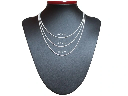 ŁAŃCUSZEK SREBRNY 925 LISI OGON - DŁUGOŚĆ 40cm