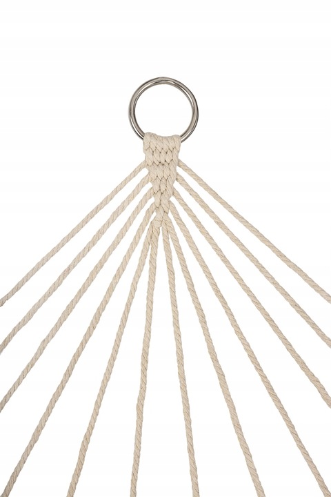 HAMAK OGRODOWY BRAZYLIJSKI BOHO SIATKA FRĘDZLE 200cm ecru 250kg