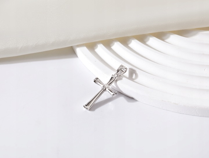 Srebrny męski duży krzyż zawieszka krzyżyk rodowany srebro próba 925