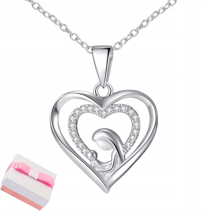 Srebrny łańcuszek komunijny naszyjnik medalik na komunię dla dziewczynki