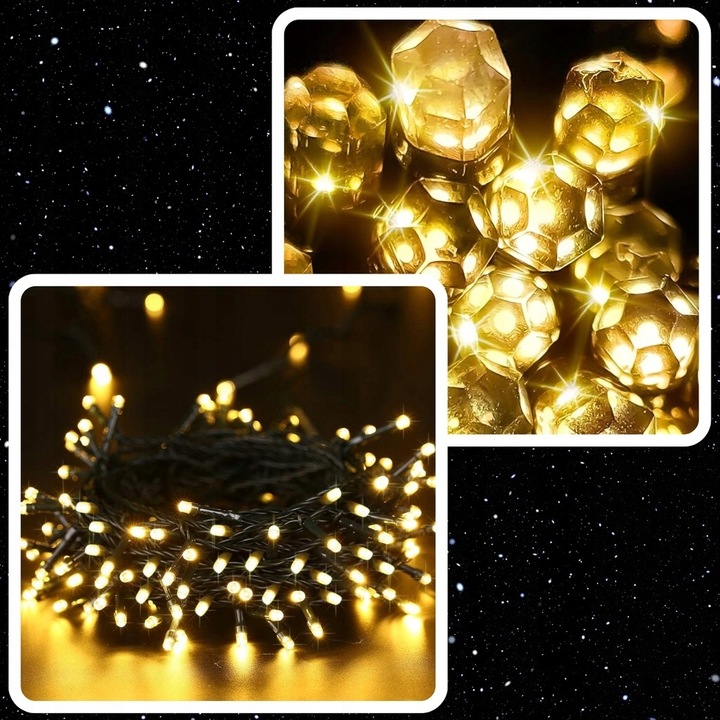 LAMPKI CHOINKOWE ŚWIATEŁKA 500LED ZEWNĘTRZNE WEWNĘTRZNE BIAŁE CIEPŁE 32M