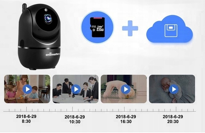 CZARNA KAMERA BEZPRZEWODOWA WIFI 4MPX WEWNETRZNA NIANIA IP APLIKACJA TUYA