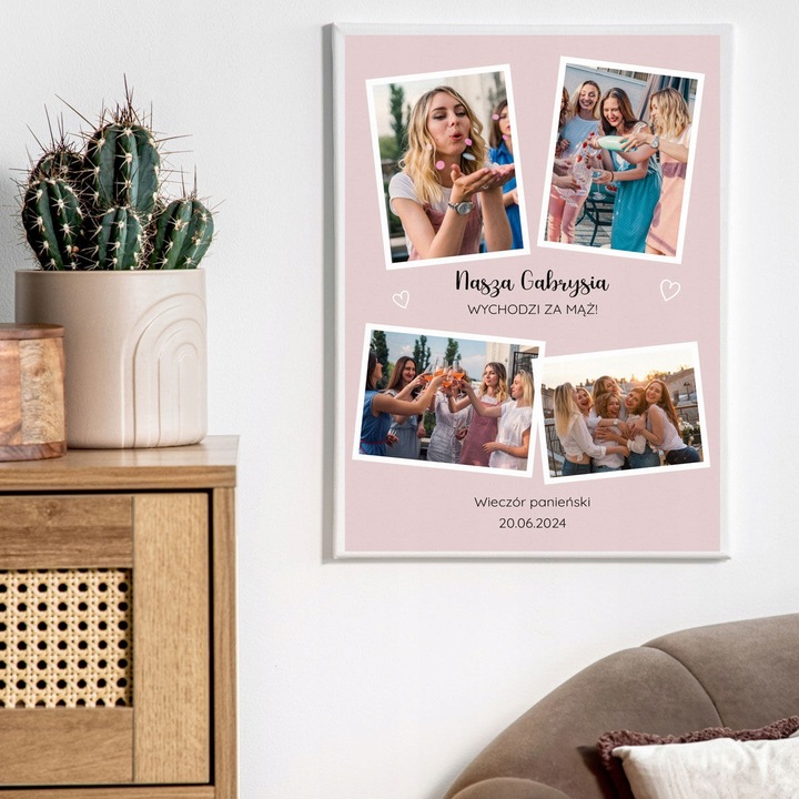 Obraz na płótnie 30x40 dowolne zdjęcie z NADRUKIEM PREZENT dla PANNY MŁODEJ