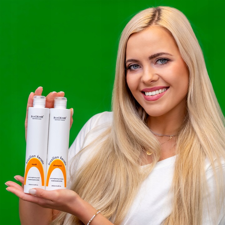 Szampon + Odżywka Po Keratynowym Prostowaniu Włosów BEZ SLS Zestaw 2x250ml