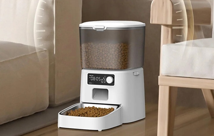 Oneisall Automatyczny Dozownik Miska Karmy Dla Psa Kota Biały 1.2 Podajnik