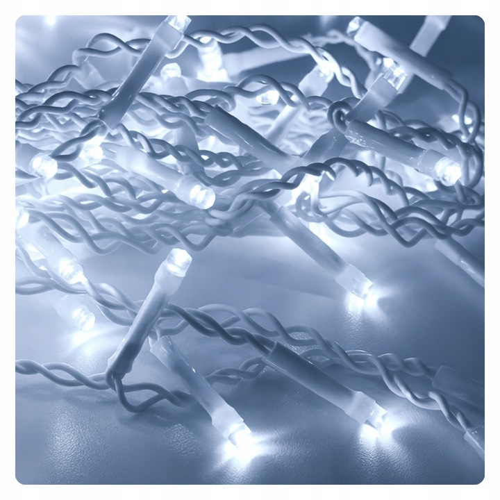 LAMPKI ŚWIĄTECZNE SOPLE Girlanda Świetlna Kurtyna 500 LED Zimny biały