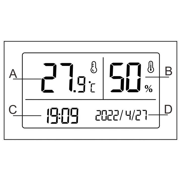 TERMOHIGROMETR WILGOTNOŚCIOMIERZ HIGROMETR TERMOMETR WILGOTNOŚĆ TEMPERATURA