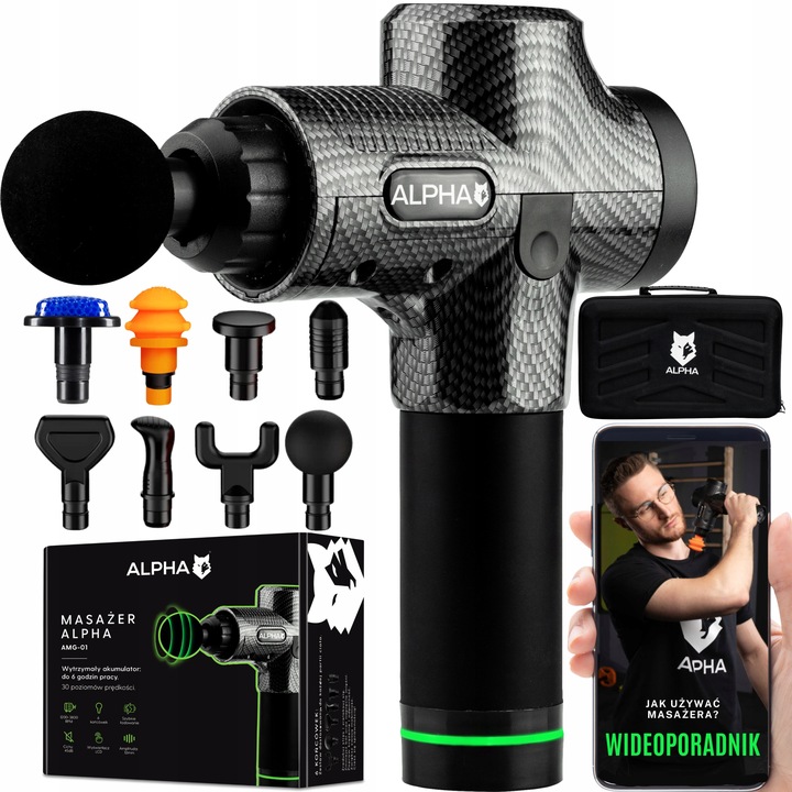 PISTOLET DO MASAŻU MASAŻER DO PLECÓW CIAŁA MASSAGE GUN PRO ALPHA