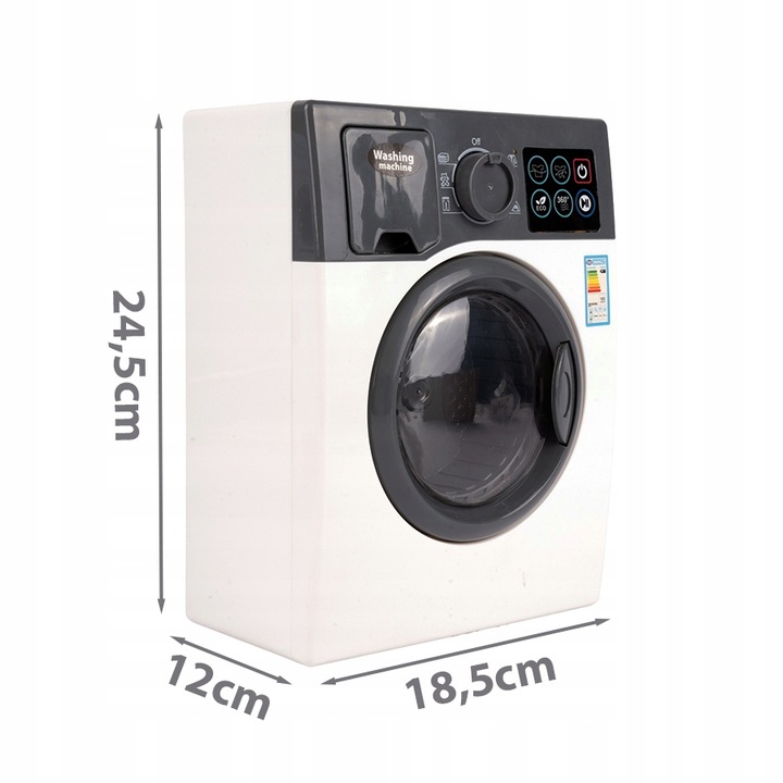 PRALKA AUTOMATYCZNA DLA DZIECI INTERAKTYWNA DŹWIĘKI LED OTWIERANA BĘBEN AGD