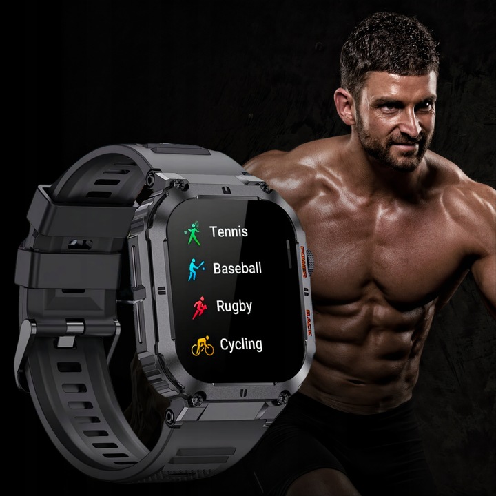 SMARTWATCH ZEGAREK MĘSKI ROZMOWY POLSKIE MENU PULS CIŚNIENIE POWIADOMIENIA