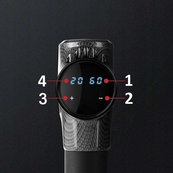 PISTOLET DO MASAŻU PLECÓW CIAŁA MASAŻER MASSAGE GUN 200W ZESTAW 10 KOŃCÓWEK