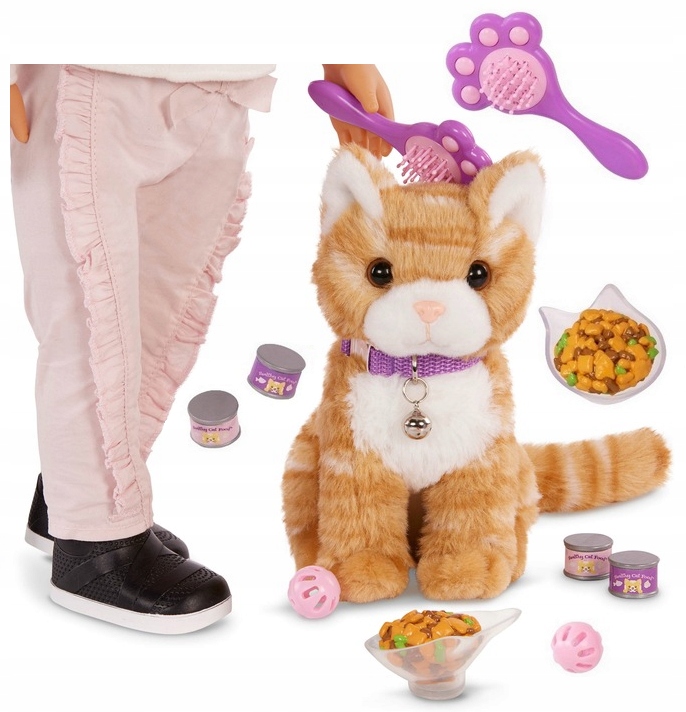 Maskotka Kotek w torebce pluszowy kot dla dziecka z akcesoriami obrożą