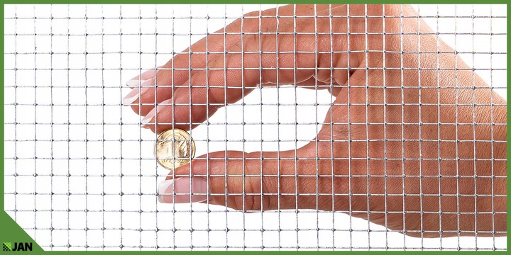 Siatka przeciw Gryzoniom 6x6x0,65 ocynk Hodowlana Na Woliery Zgrzewana 25m2