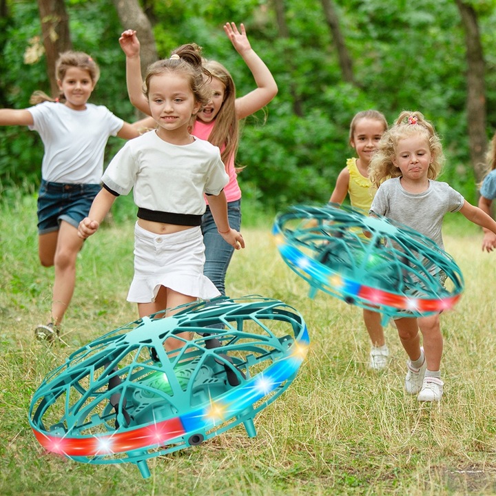 LATAJĄCY mini DRON UFO Dysk Kula Sterowany Ręką Dłonią ŚWIECĄCY LED IR
