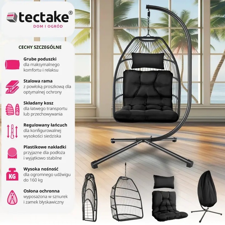 FOTEL WISZACY GNIAZDO HAMAK HUSTAWKA