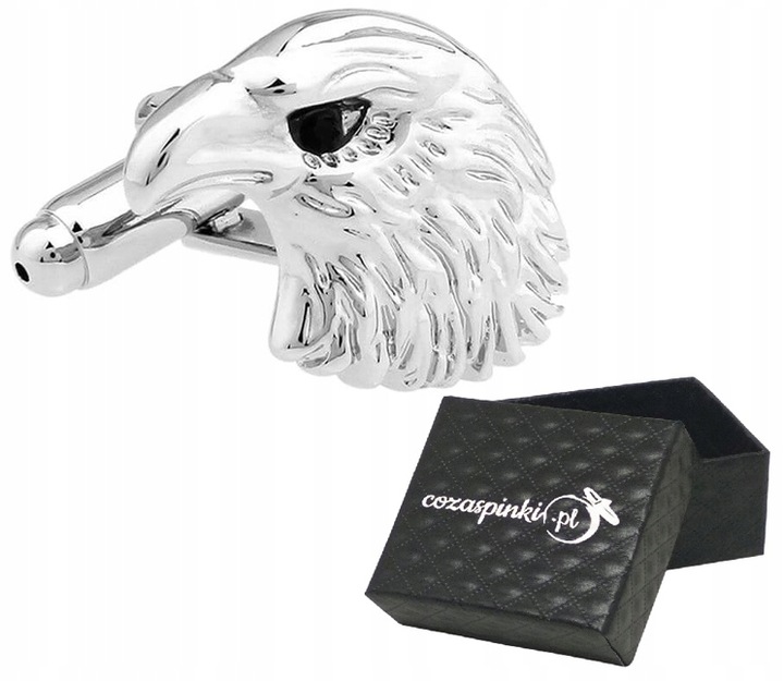 Spinki do mankietów koszuli SREBRNY ORZEŁ PUDEŁKO