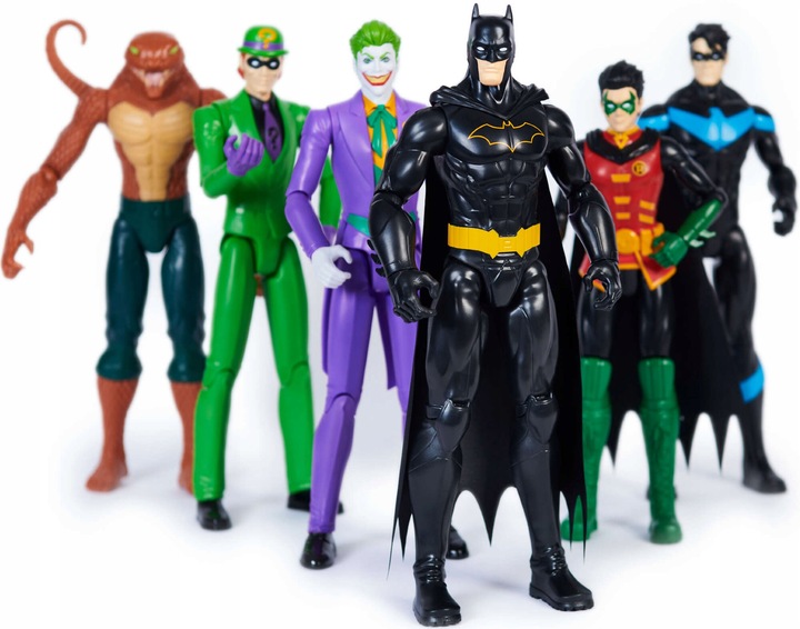 BATMAN FIGURKI DC COMICS DUŻY ZESTAW JOKER ROBIN I INNE 6W1 28 CM