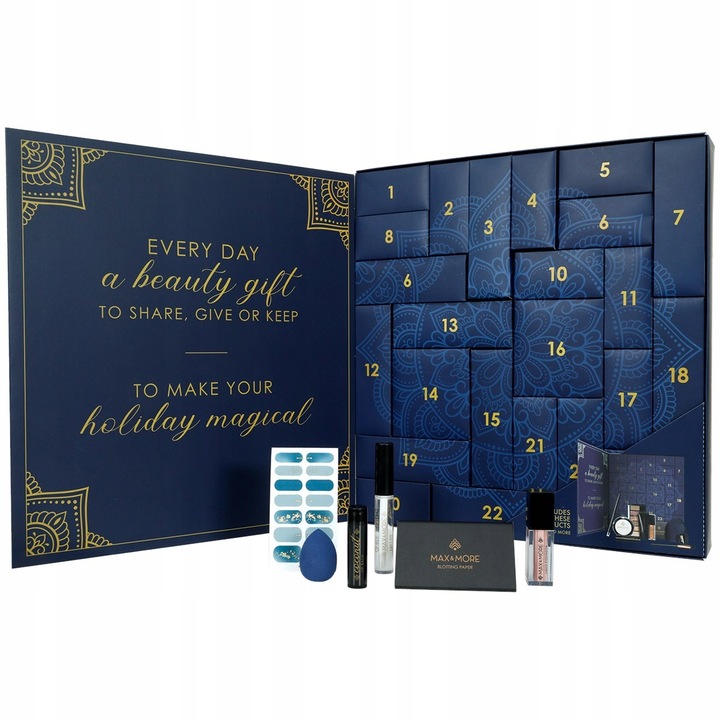 Kalendarz Adwentowy MAX & MORE 24 LUKSUSOWE kosmetyki do twarzy i ciała LOV