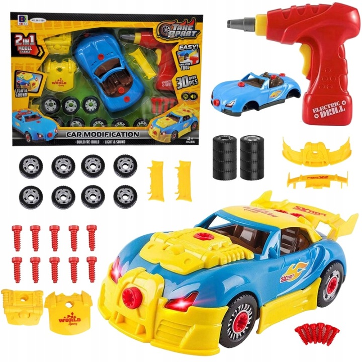 Auto do skręcania i rozkręcania mały mechanik jeździ gra interaktywny