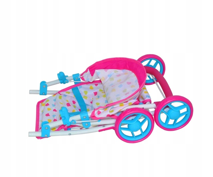 WÓZEK ZABAWKA DLA LALEK DLA 5 LATKI SOLIDNY SKŁADANY Z DASZKIEM