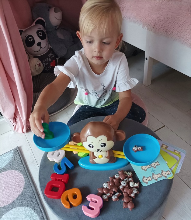 Gra Edukacyjna Małpka Waga Szalkowa Nauka Liczenia Zabawka dla Dzieci
