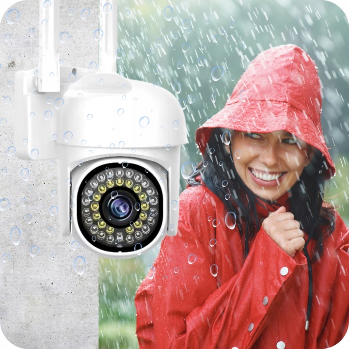 KAMERA ZEWNĘTRZNA OBROTOWA WIFI SMART 5MP ZOOM DETEKCJA QUADHD PODCZERWIEŃ