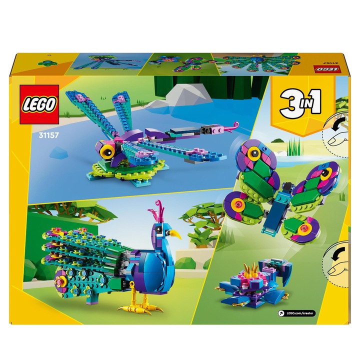 KLOCKI LEGO CREATOR 31157 Egzotyczny Paw 3w1 Motyl Ważka